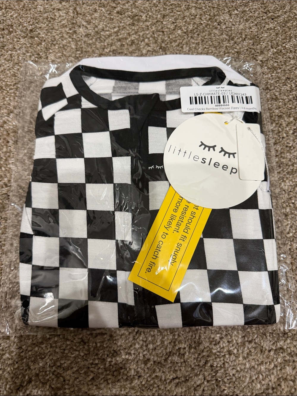 Little Sleepies Cool Checks 3-6m Zippy